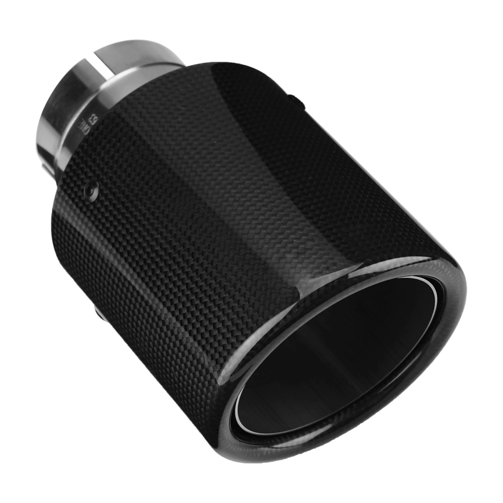 Carbon Fiber Style Car Modified Single Outlet Exhaust Pipe Muffler Tip Tail Throat 63-101mm