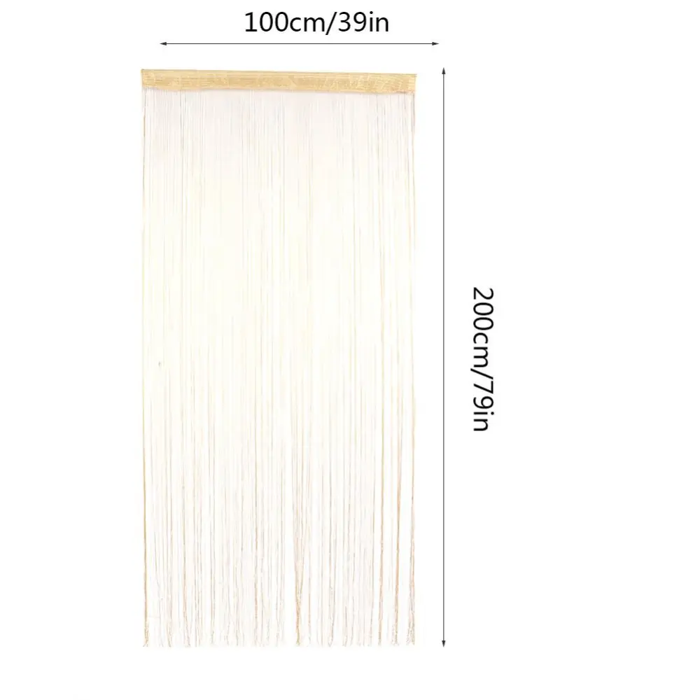 String Tassel Chain Door Window Curtain Drape for Bedroom Coffee Shop  (Beige)