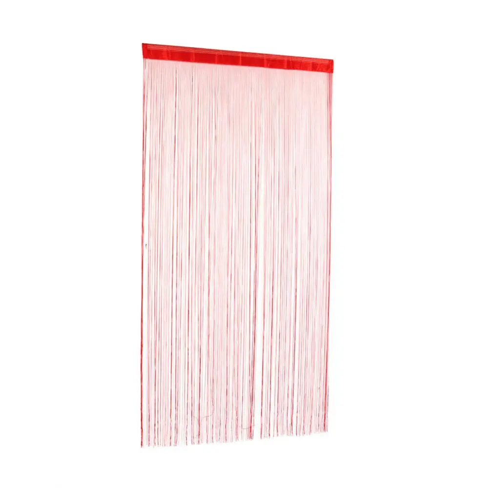 String Tassel Chain Door Window Curtain Drape for Bedroom Coffee Shop (Red)