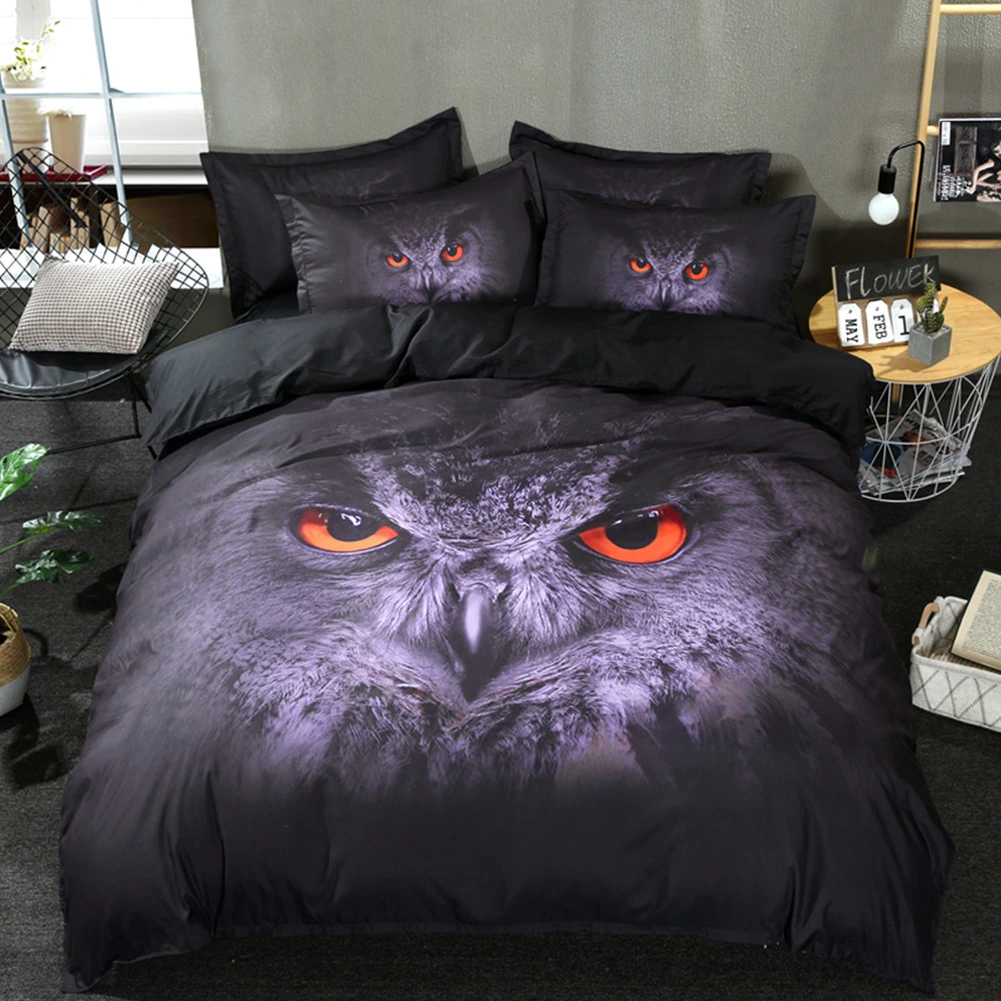 3D Owl Printing Soft Duvet Cover Set Polyester Bedding Set(King Size)