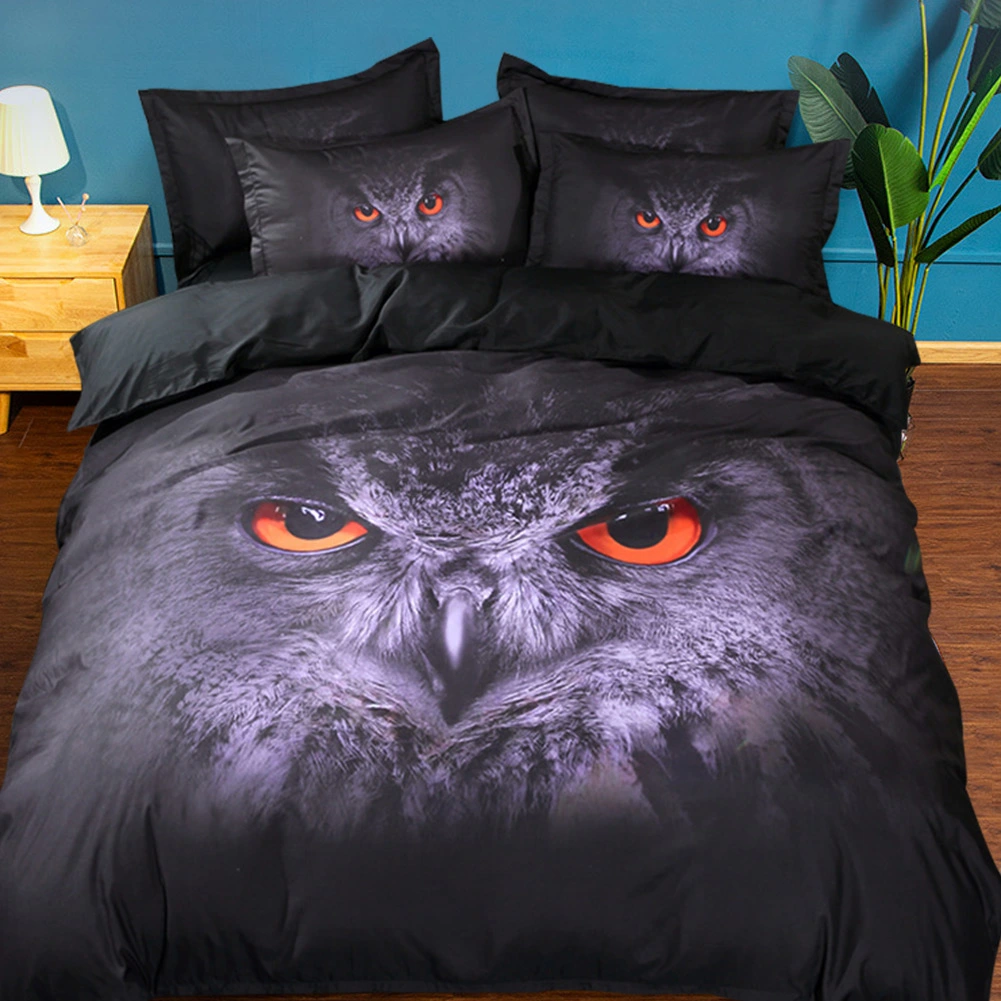 3D Owl Printing Soft Duvet Cover Set Polyester Bedding Set(King Size)