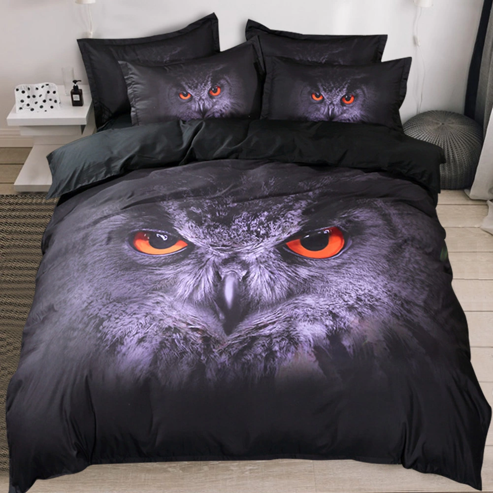 3D Owl Printing Soft Duvet Cover Set Polyester Bedding Set(King Size)