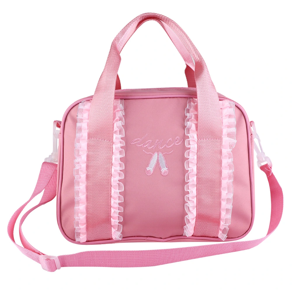 Girls Ballet Dance Kids handbag Single Shoulder Sports Zipper Bag Tote (Pink)