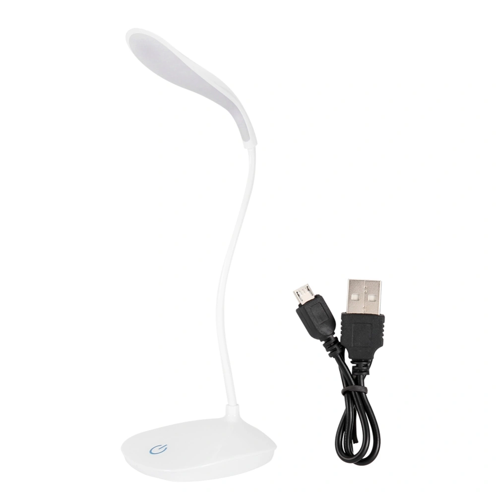 USB Flexible Neck LED Desk Light Dimmable Touch Switch Night Reading Lamp