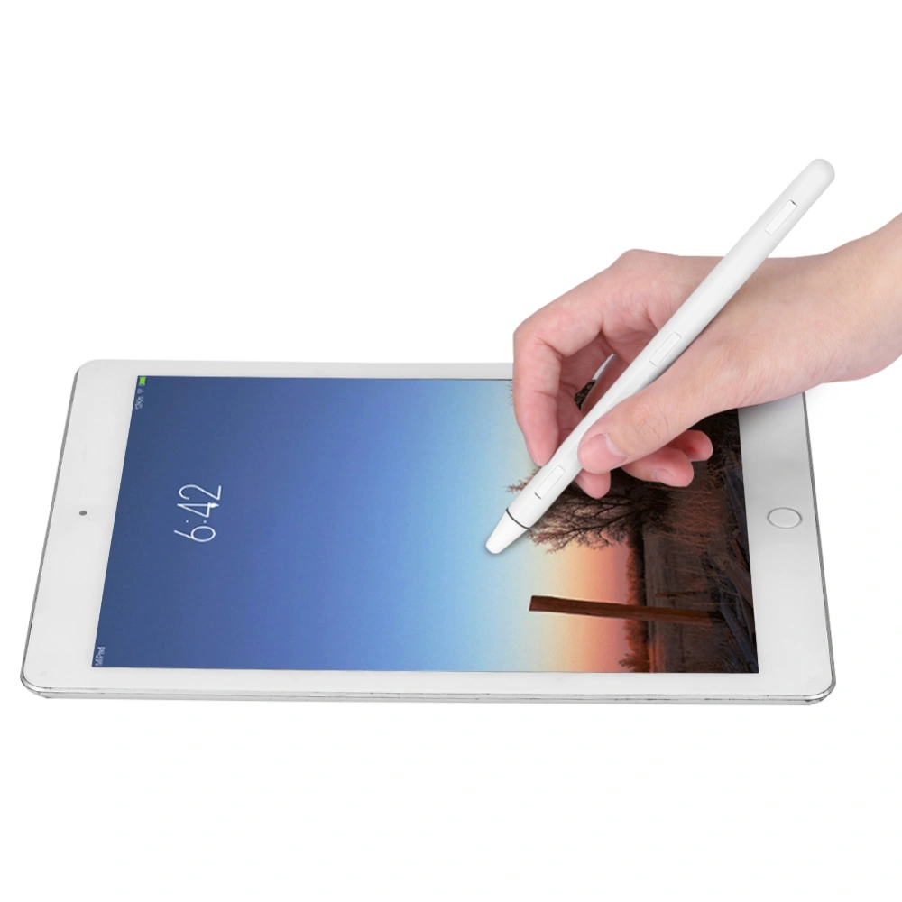 High Sensitivity Capacitive Stylus No Scratch Touch Pen for iPad with Built-in Magnet - White