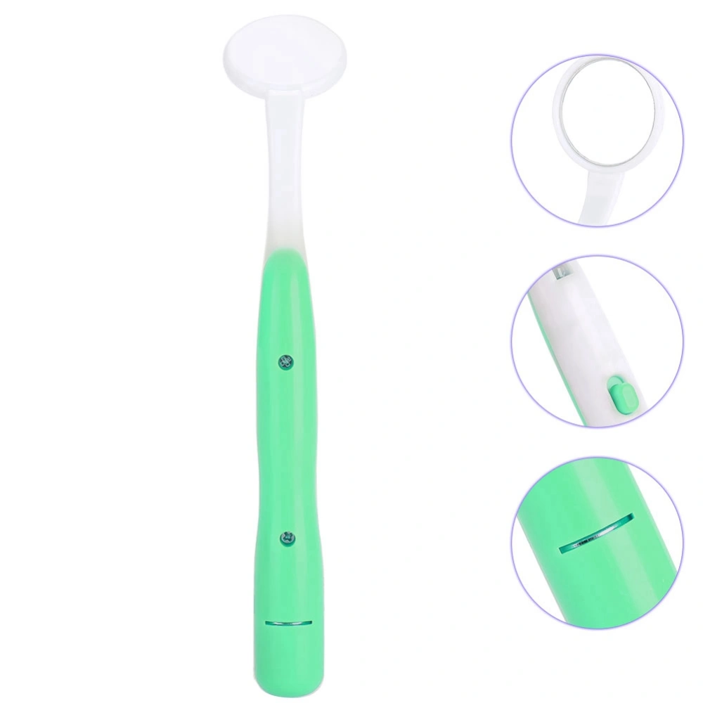 Professional Dentist Teeth Inspection Oral Mirror Dental Care Tool With LED Light Green