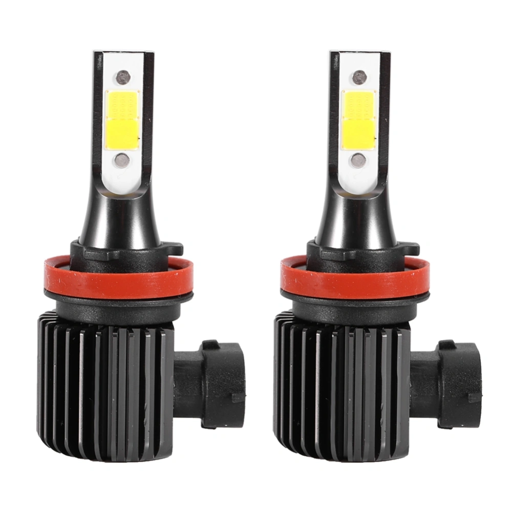 2Pcs 6500K Super Bright Car LED Headlight Kit Dual Color Foglight Bulbs for H8/H11