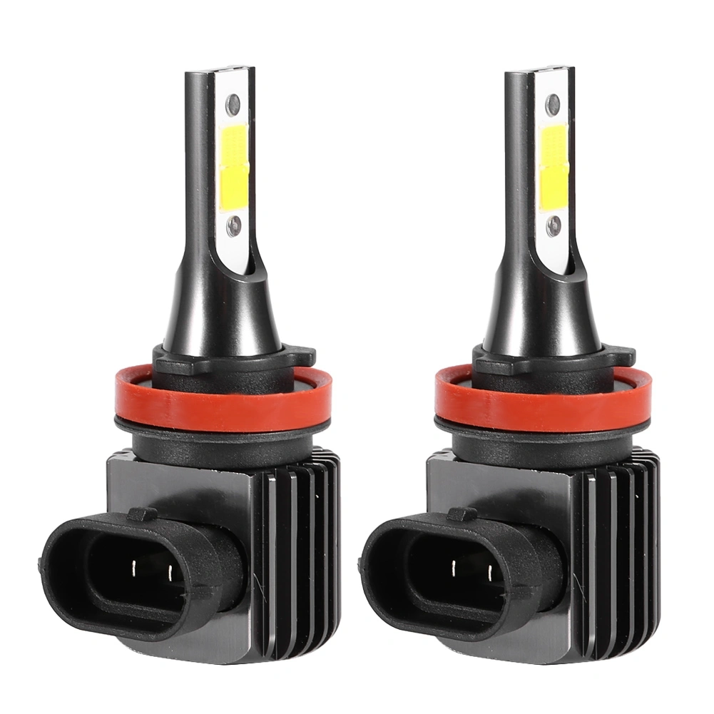 2Pcs 6500K Super Bright Car LED Headlight Kit Dual Color Foglight Bulbs for H8/H11