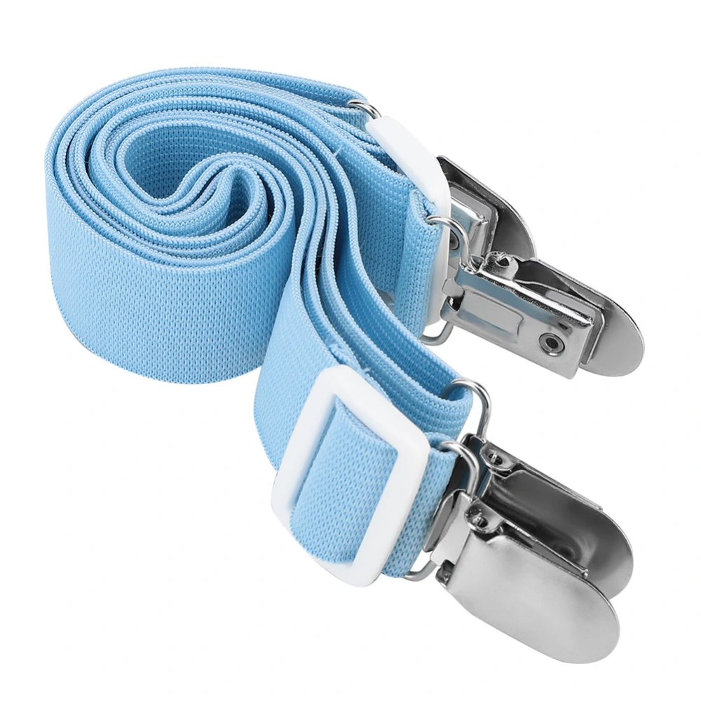 2Pcs Multipurpose Bed Sheet Clip Straps Gripper Non-slip Fasteners Mattress Holder (Blue)