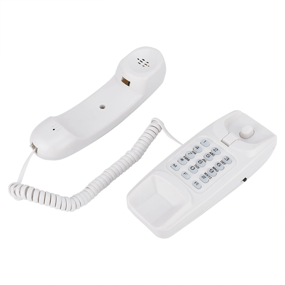 Wall Mount Landline Telephone Extension No Caller ID Home Phone For Hotel Family(White)