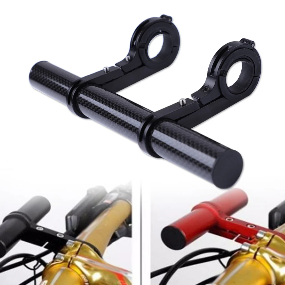 Bicycle Extension Frame Handlebars Accessories Bike Lamp Phone Holder (black 20cm carbon tube)