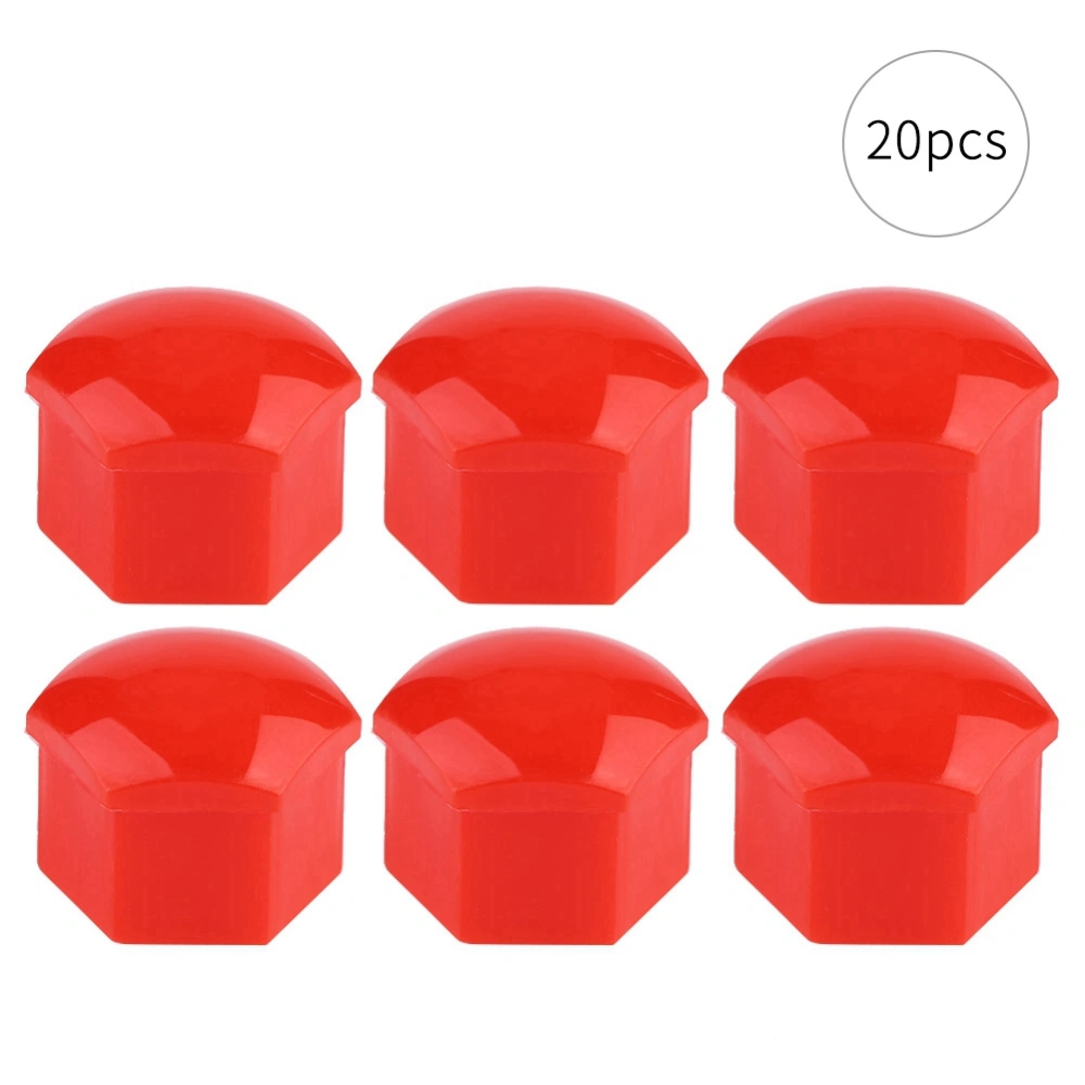 20pcs 21mm Nut Car Wheel Auto Hub Screw Protection Anti-theft Cover Cap Red