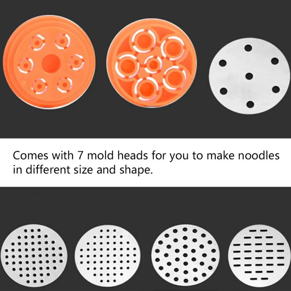 Household Manual Stainless Steel Pasta Maker Noddles Presser Making Machine with 7 Molds