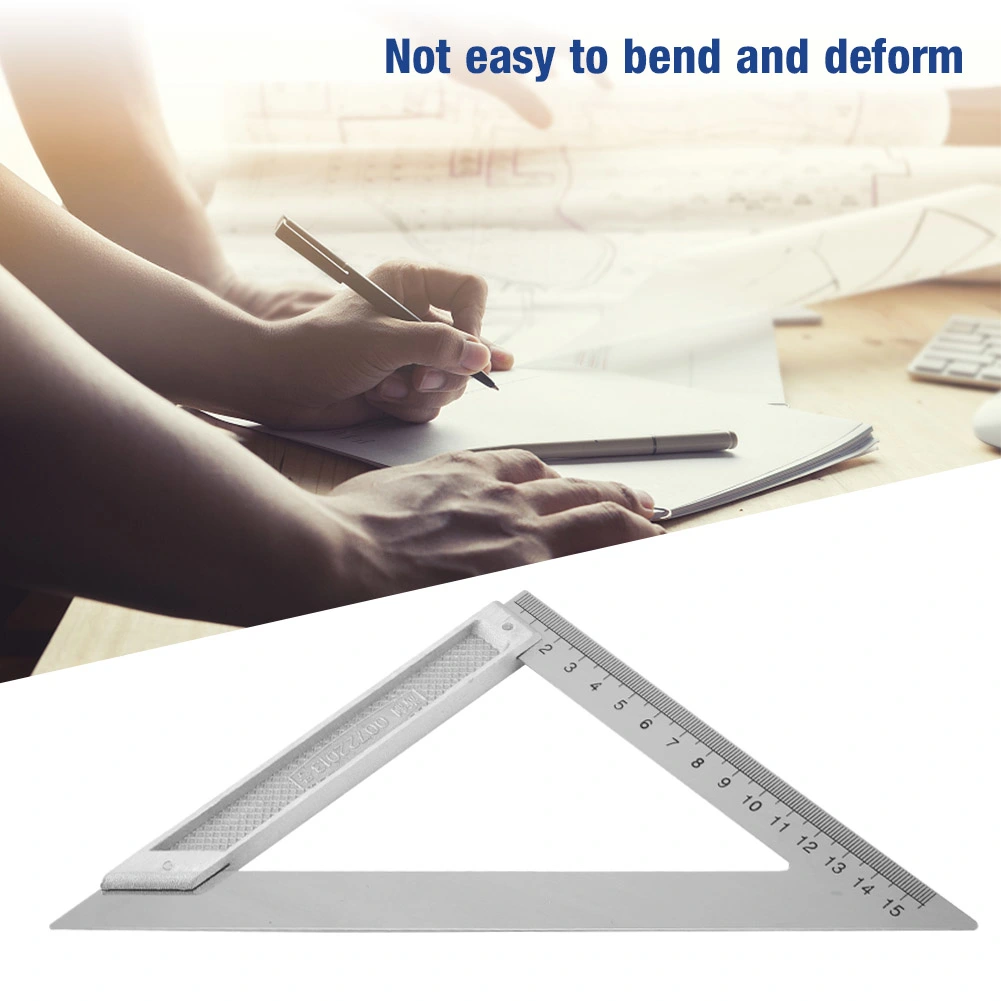 15cm / 5.9in Aluminum Alloy 90 Degree Triangle Ruler Horizontal Triangle Angle Meter