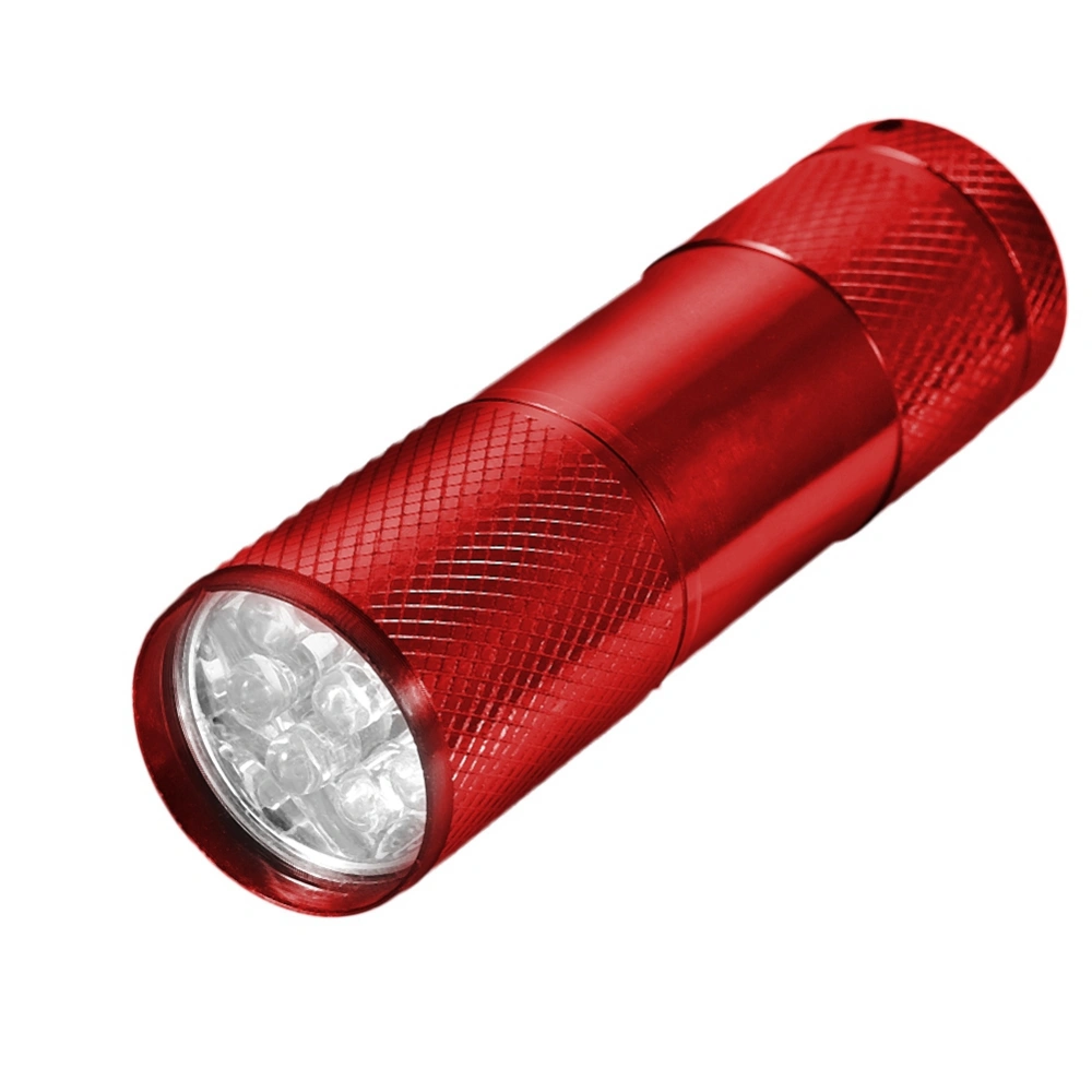 4.5V 9LED UV Flashlight Mini Expert Jade Torch 365-400nm for Fluorescence Detection Red