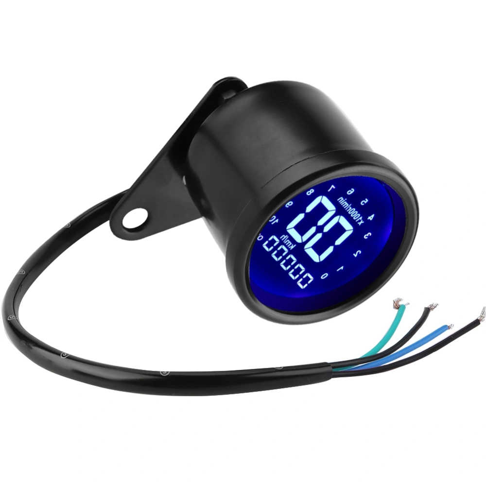 Universal Motorcycle LCD Display Instrument Speedometer Odometer Tachometer Meter Gauge