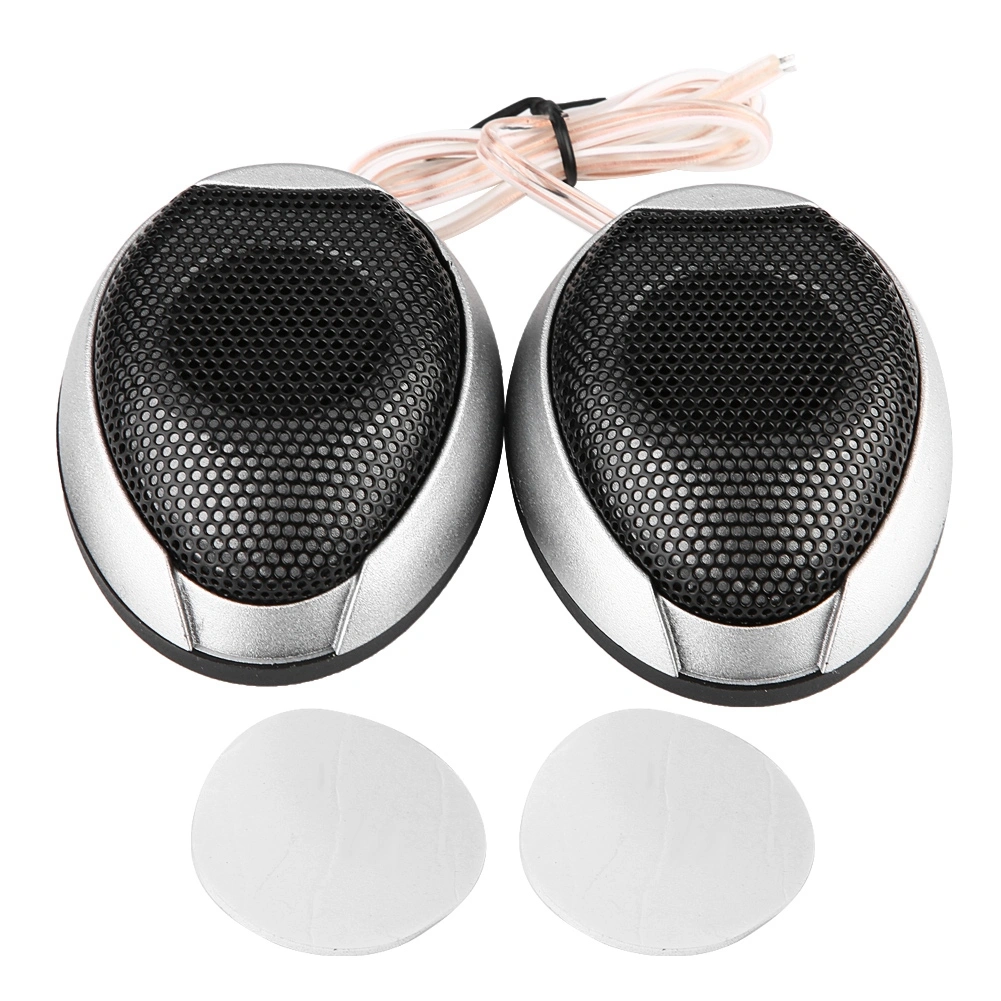 1000W Mini Car Speaker Audio Round Stickable Loudspeaker Automobile Speaker with Glue(Silver)