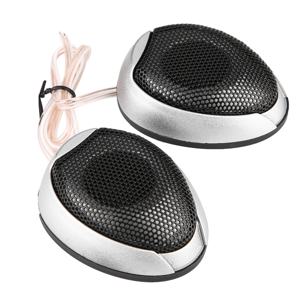 1000W Mini Car Speaker Audio Round Stickable Loudspeaker Automobile Speaker with Glue(Silver)