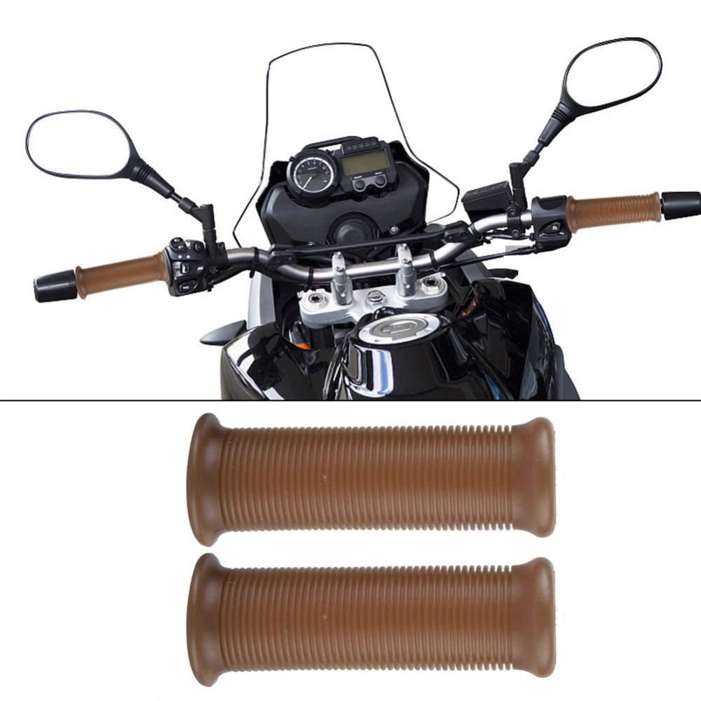 Pair of 7/8inch 22mm Universal Motorcycle Vintage TPU Handle Handlebar Grip Transparent Coffee