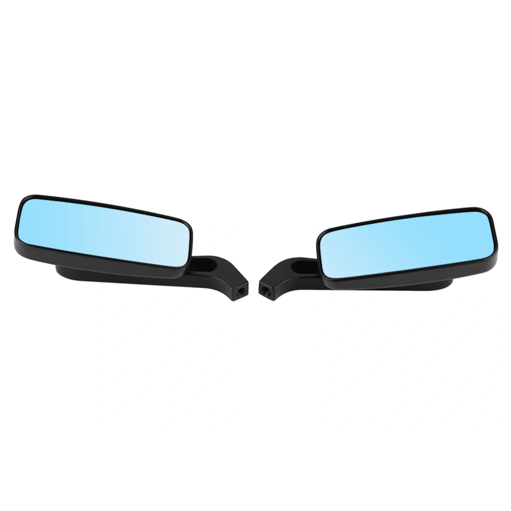 2Pcs Motorcycle Modified Square Rearview Mirror Anti-Dazzling Blue Lens Side Mirrors