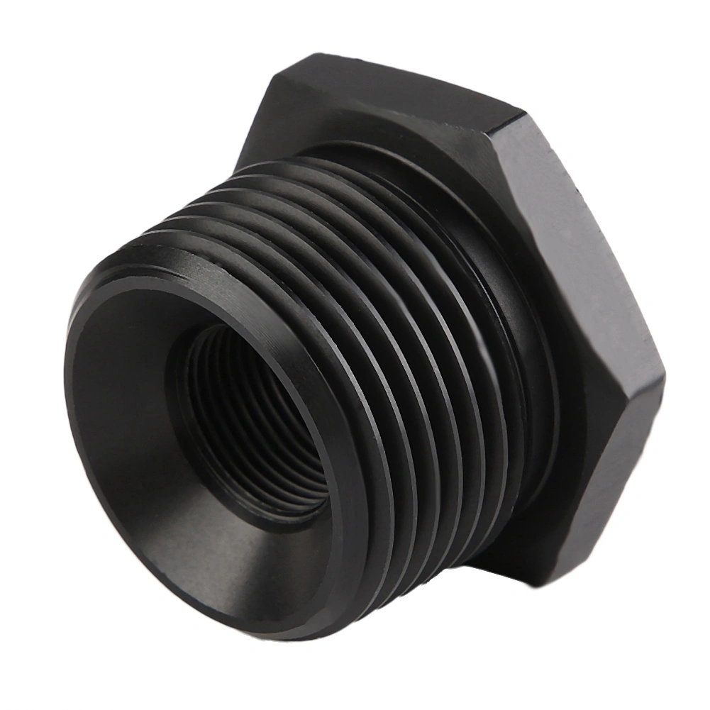 Black Steel Aluminum Automotive Oil Filter Threaded Adapter 3-4NPT-1/2-28