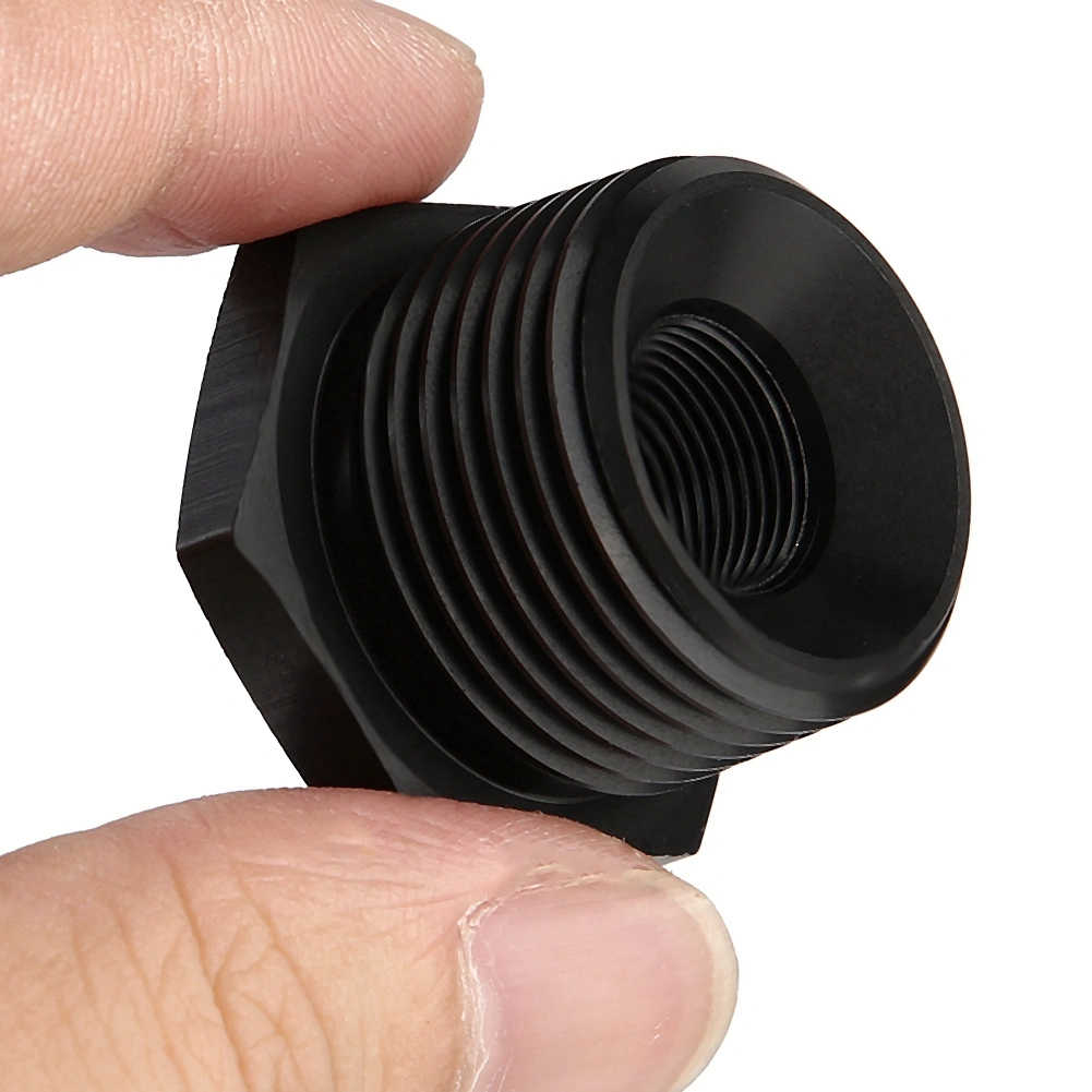 Black Steel Aluminum Automotive Oil Filter Threaded Adapter 3-4NPT-1/2-28