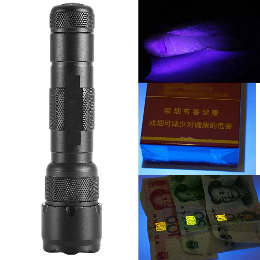 LED UV Ultra Violet Blacklight Flashlight Torch Light Lamp for Fluorescence Detection
