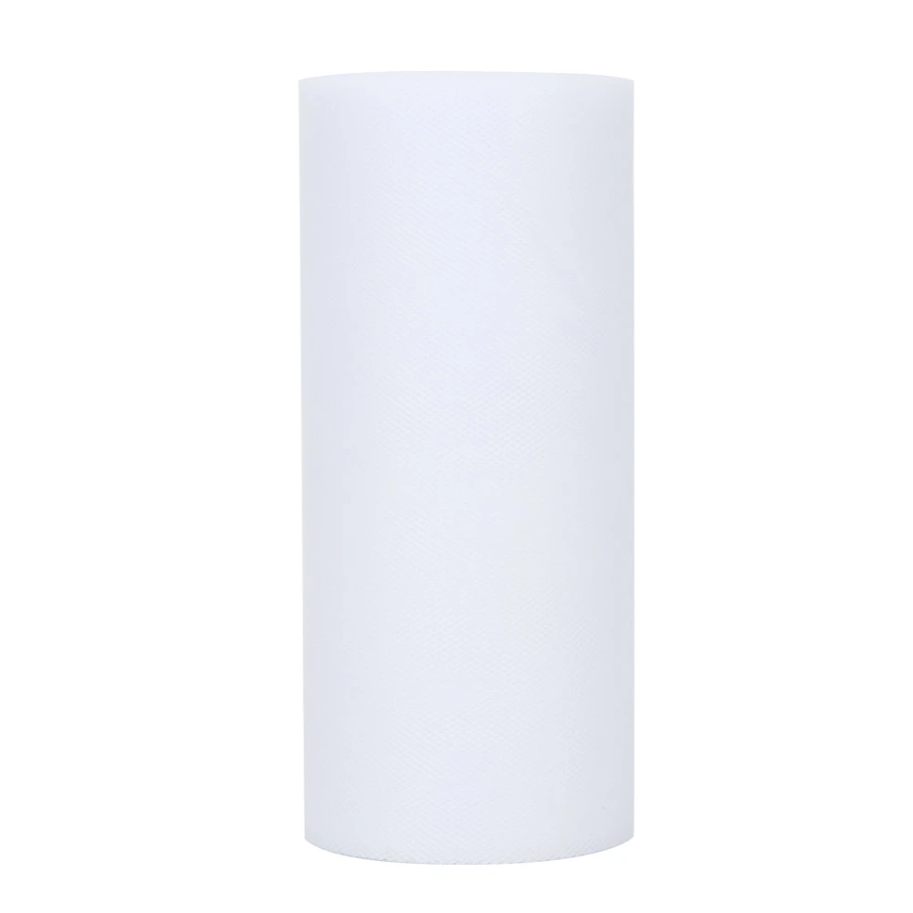 Tulle Roll Tulle Netting Rolls for Table Skirt Sewing Crafting Wedding Party(White)