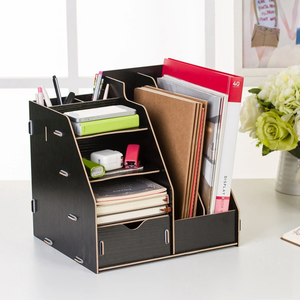 Modern DIY Office Display Rack Magazine File Organizer Desktop Document Sorter