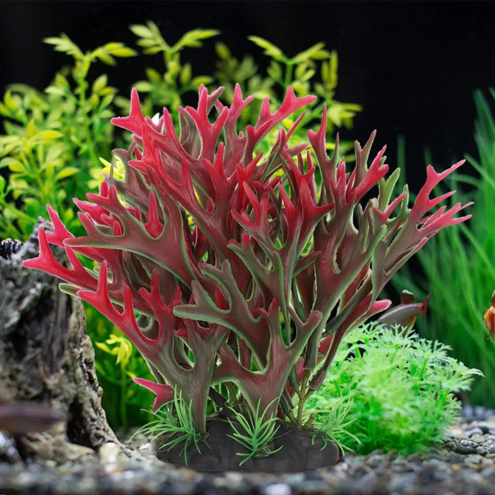 Coral Plant Ornament Vivid Artificial for Aquarium Underwater Fish Tank Garden Lands Blue