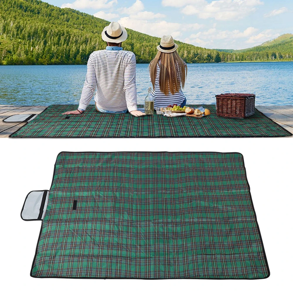 Outdoor Portable Folding Thickened Waterproof Carpet Mat for BBQ Picnic Camping (Green)