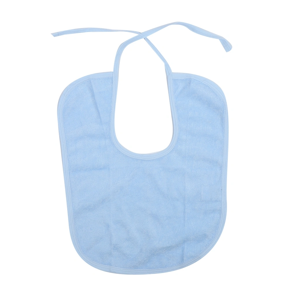 Elderly Waterproof Bib Adult Mealtime Saliva Towel Dining Apron Clothes Protector Light Blue S