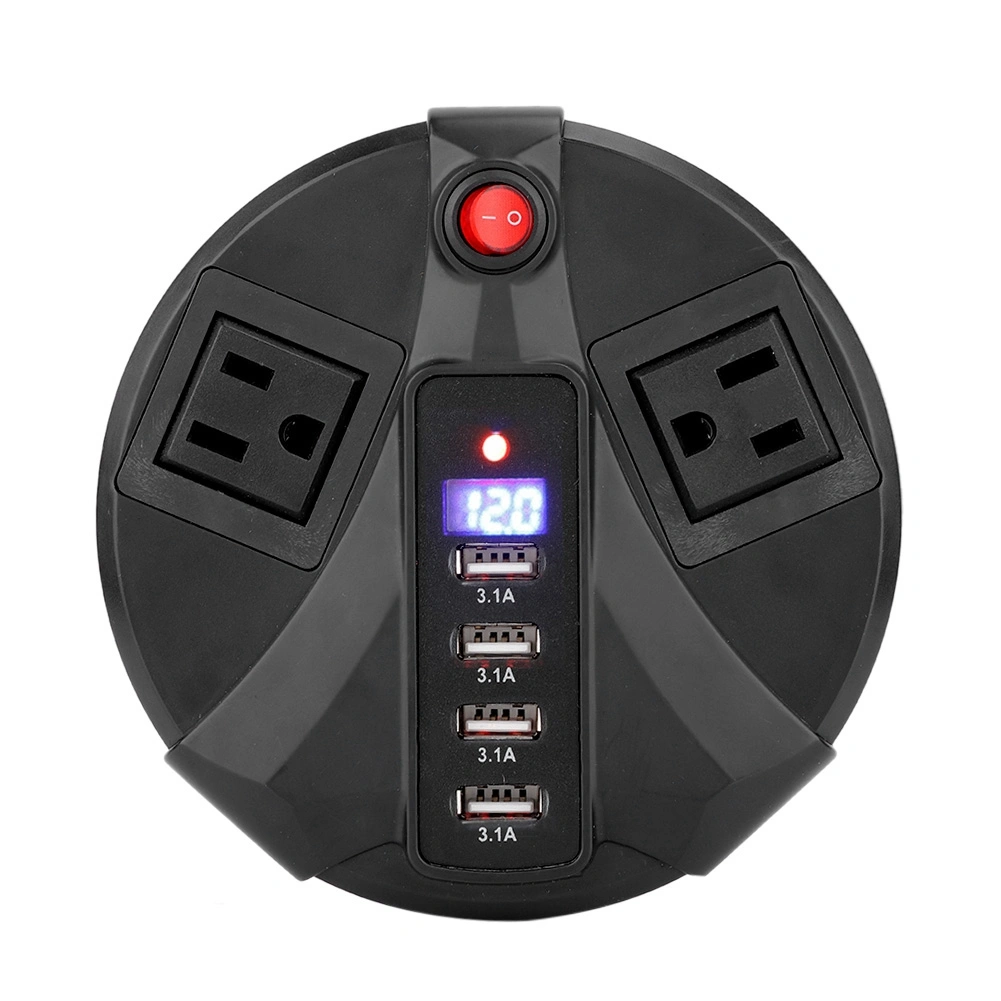 LCD Digital Car Power Inverter Converter 150W with 4 USB Charger Adapter