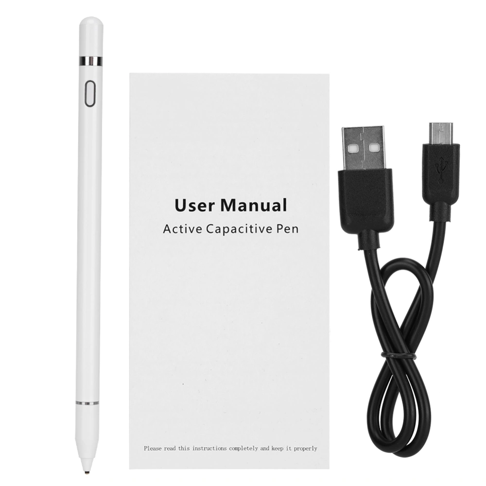 White Active Capacitive Pen Fine Point Touchscreen Stylus Universal for Mobile Phone/Tablet