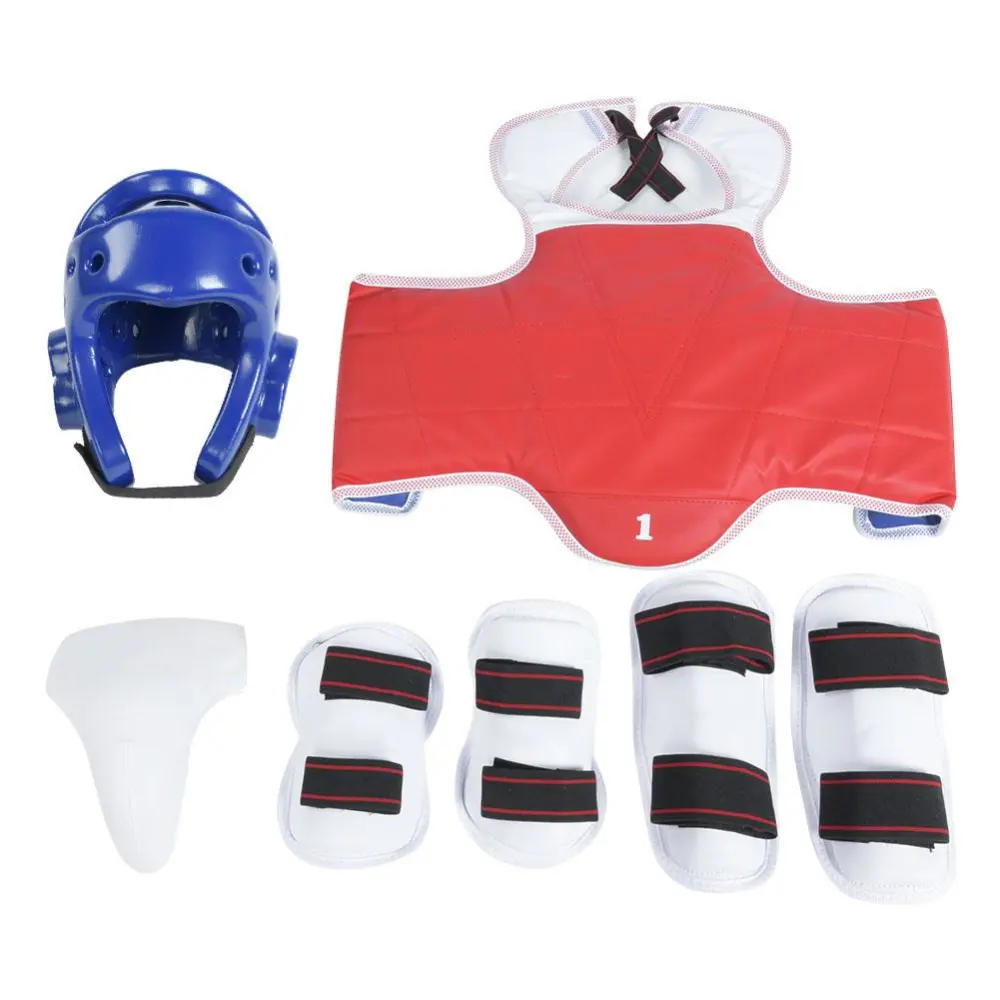 Durable Men Taekwondo Groin Guard Arm Band Boxing Karate Crotch Protector Kit Set(S)