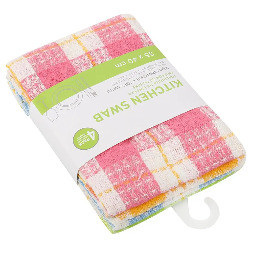4Pcs Table Napkin Cotton Multi-Color Dishtowel Kitchen Towel Cleaning Cloth Tea Towel