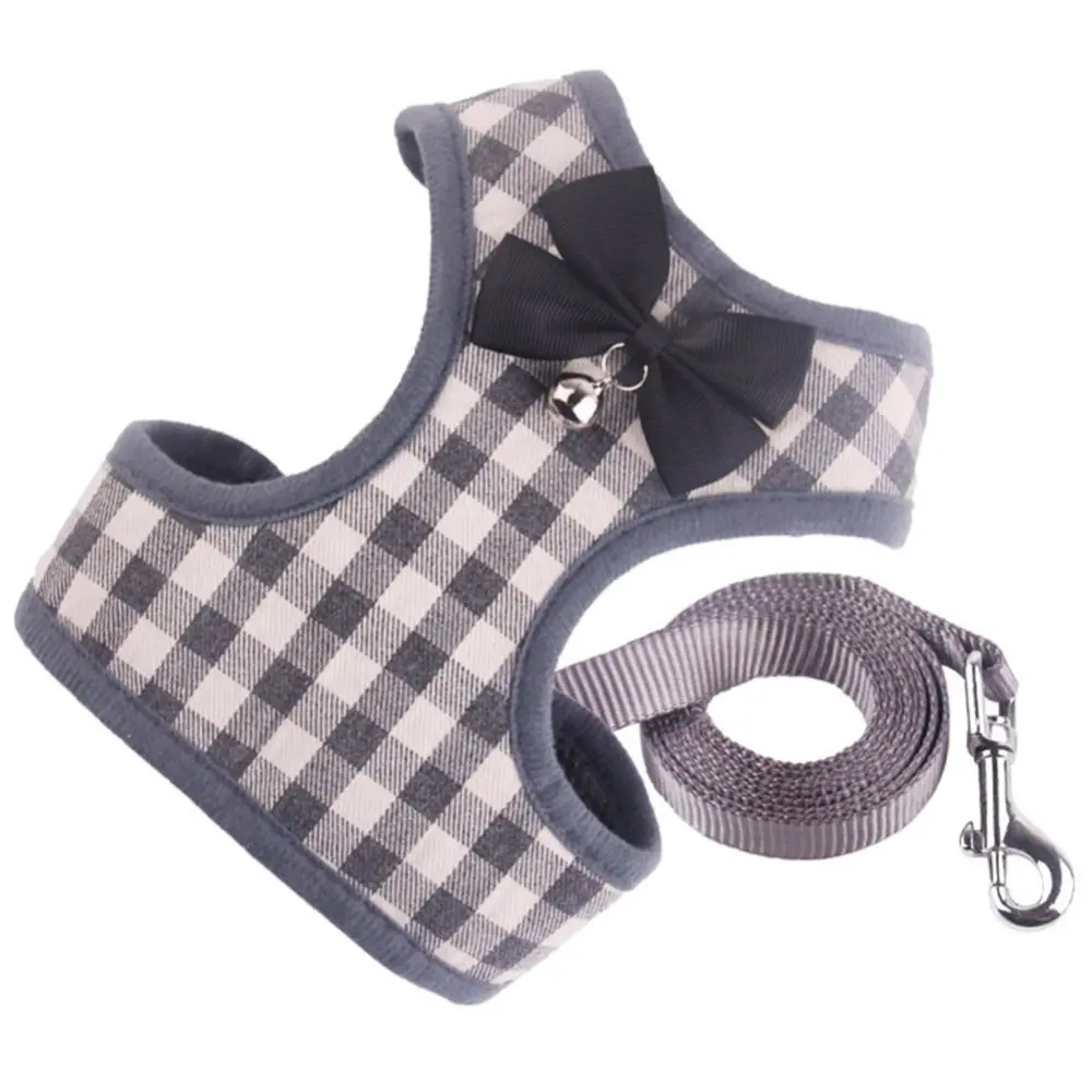 Soft Mesh Dog Harness Vest Dog Harness Strap Vest Traction Rope Chest Strap(Gray M)