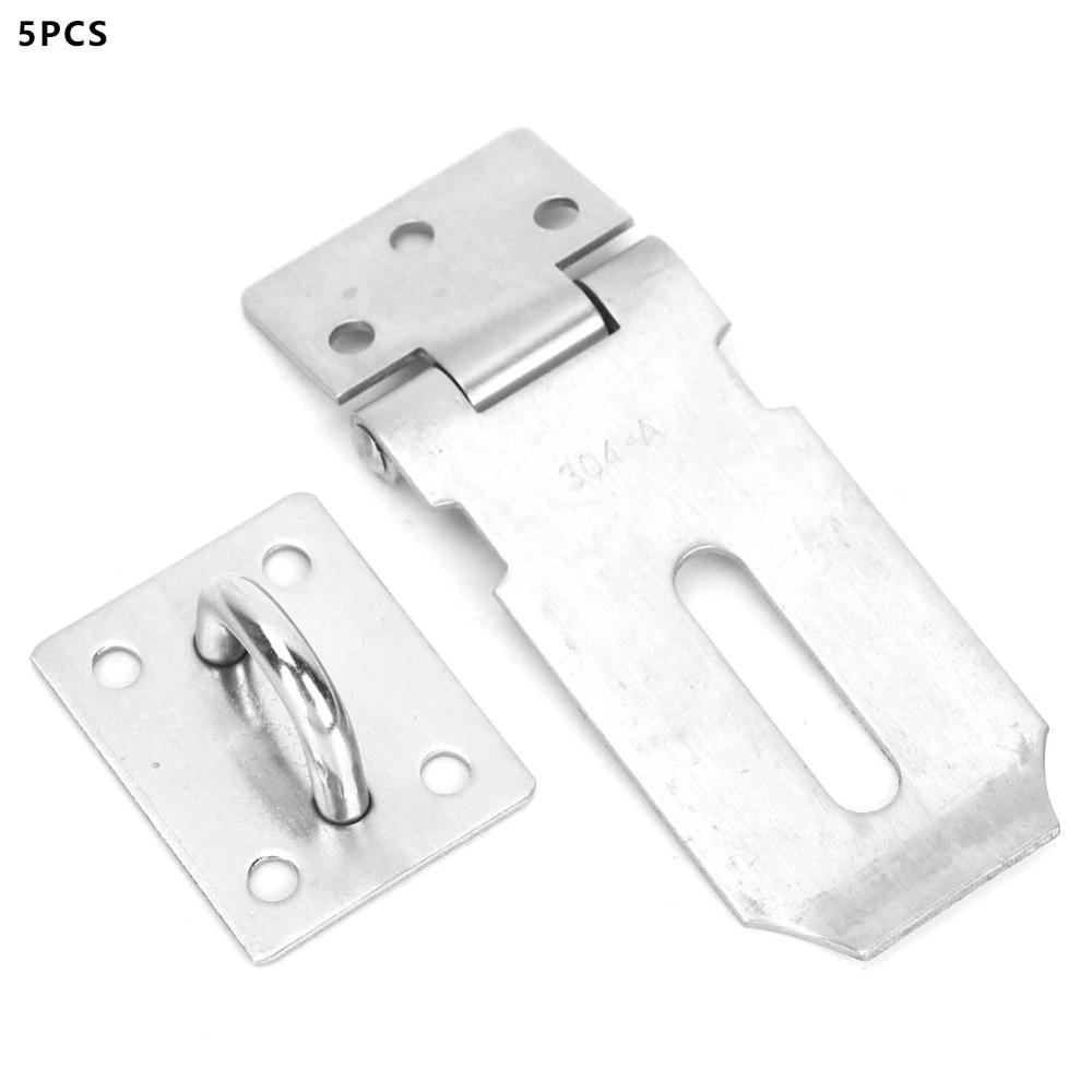 5pcs Stainless Steel 3in/4in/5in Door HASP Padlock Clasp Anti Theft Lock Catch(3in)