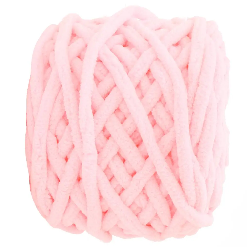 Single Thick Ice Strip Yarn Needle Knitting Woven Blanket Slipper Line (Light Pink)