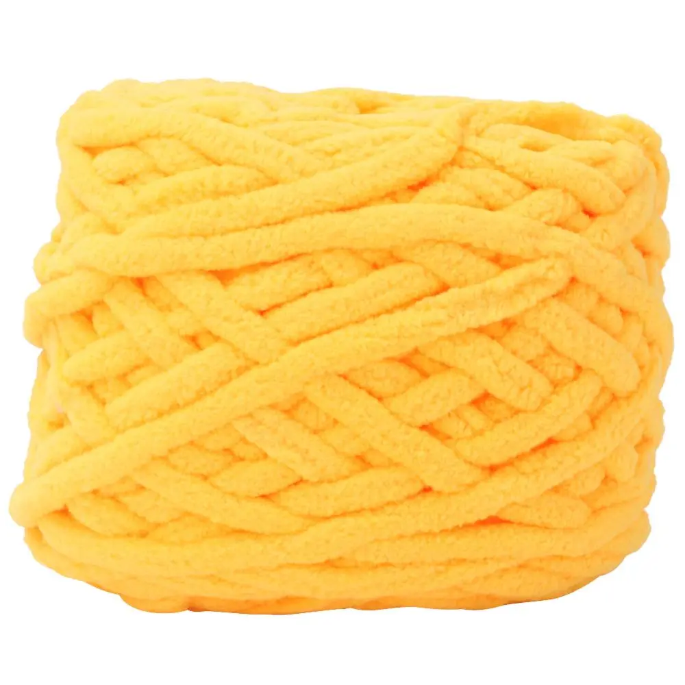 Single Thick Ice Strip Yarn Needle Knitting Woven Blanket Slipper Line(Golden)