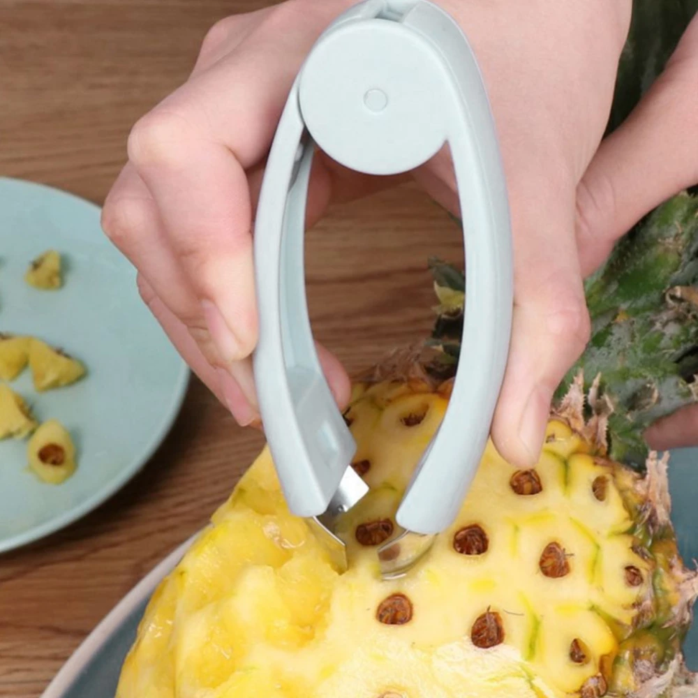 Pineapple Clip Pineapple Peeler V-Shaped Fruit Vegetable Knife Gadget Kitchen Tools （Blue）