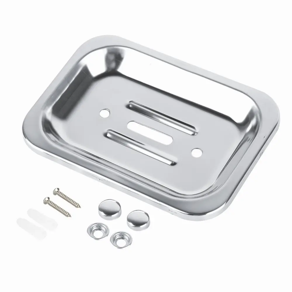 Bathroom 304Stainless Steel Soap Case Holder Container Wall Mounted Draining Toilet Soap Dish