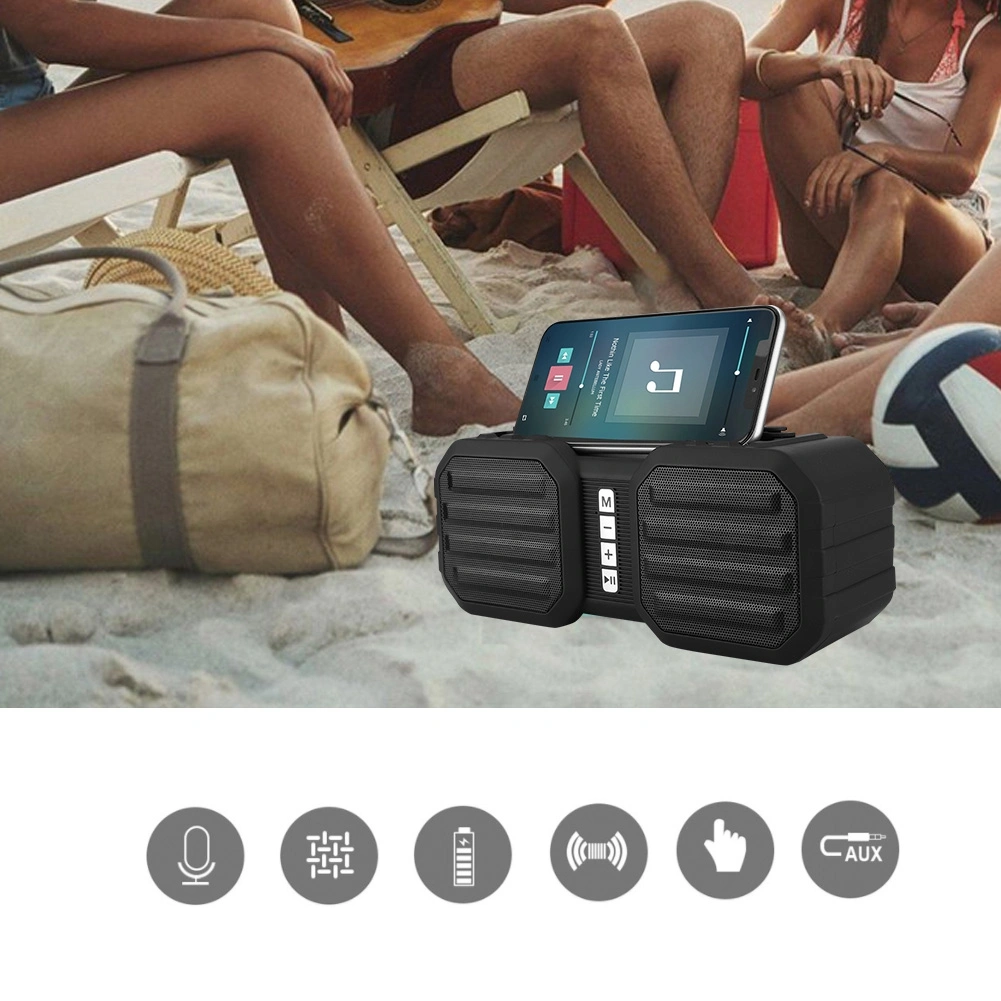 Portable Mobile Phone Holder Wireless Bluetooth Stereo Speaker Support U Disk TF card