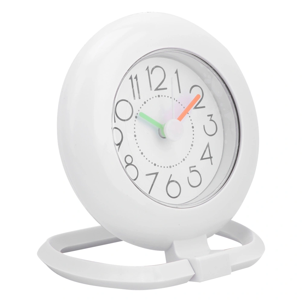 Fashionable Waterproof Dual Use Hanging Table Clock Bathroom Kitchen Home Decoration (White)