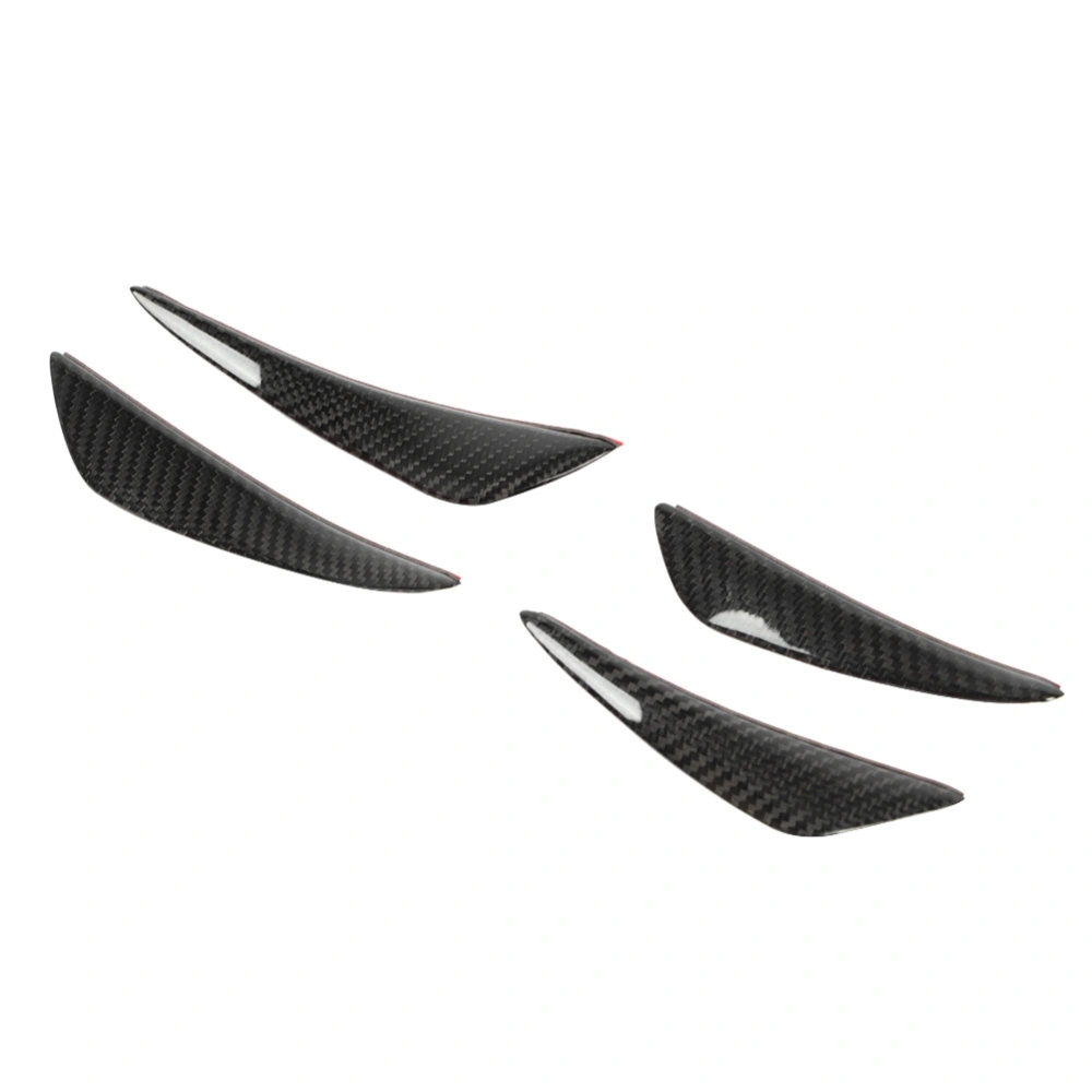 4pcs Carbon Fiber Car Front Bumper Canard Lip Splitter Fins Body Spoiler Universal