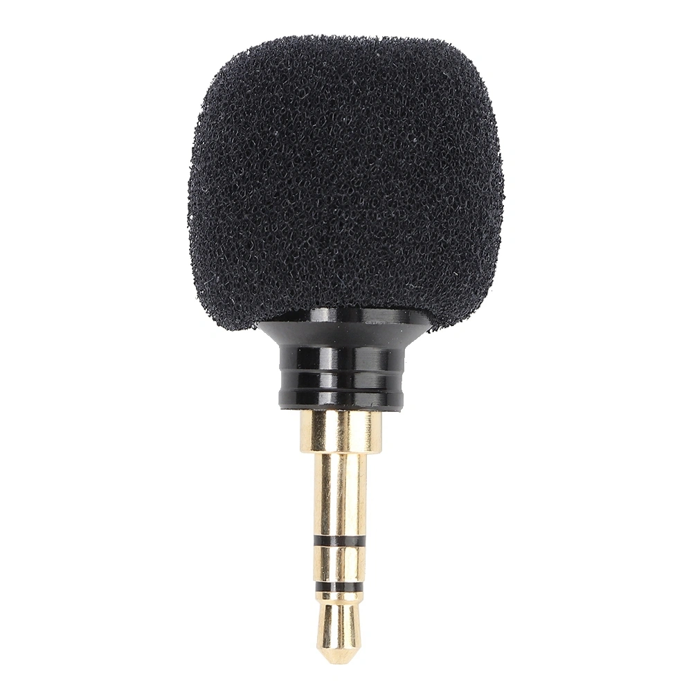 3.5mm Black Portable Mini Wireless Microphone for Mobile Phone Recording (Tri Pole Plug)