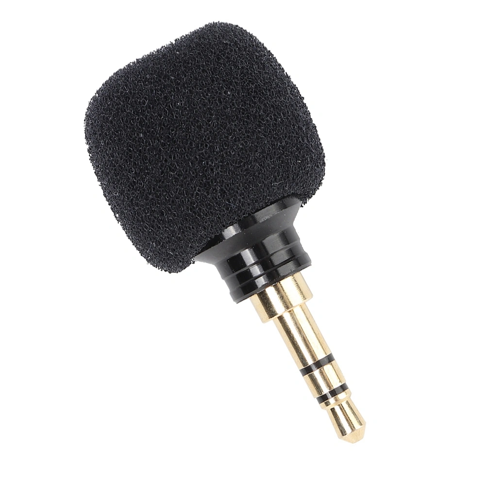 3.5mm Black Portable Mini Wireless Microphone for Mobile Phone Recording (Tri Pole Plug)