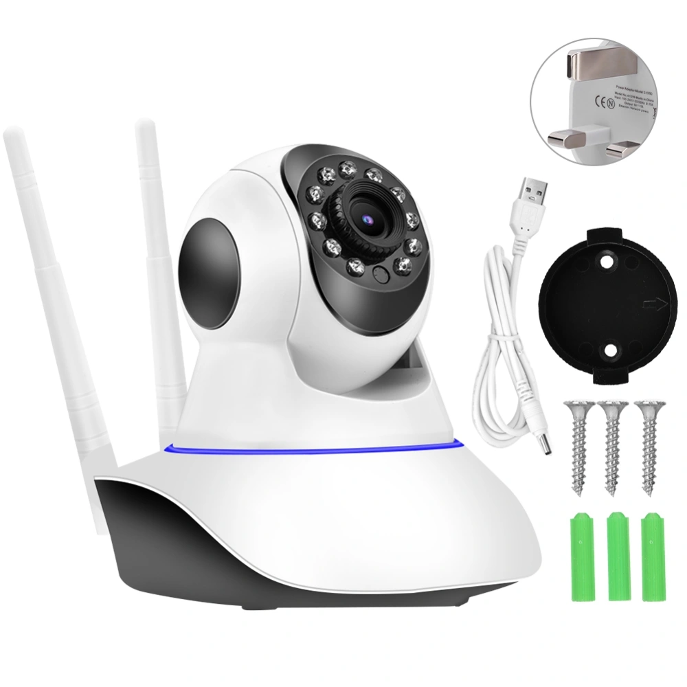 2MP 1080P WIFI PTZ Camera HD Dual Antenna Baby Monitor Camcorder IR Night Vision (UK 100-240V)