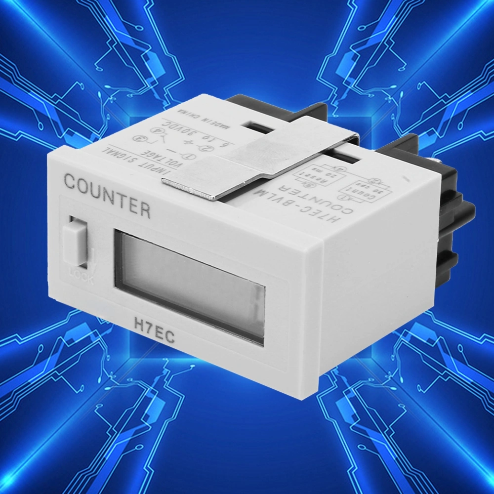 Digital Electrical Counter Totalizer with Voltage Input 6-Digit LCD Display(DC 6-30V)