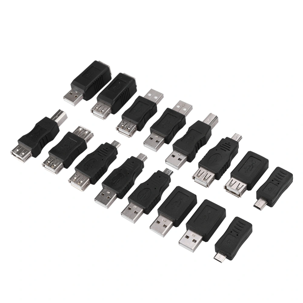 16PCS Multipurpose USB2.0 Adapter Converter USB Male to Female Micro USB